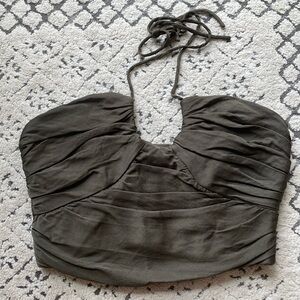 Zara Olive Green Crop Top